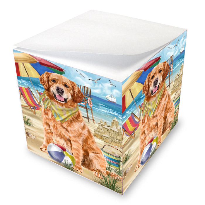Pet Friendly Beach Golden Retriever Dog Note Cube NOC-DOTD-A57189
