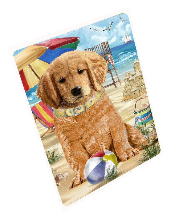 Pet Friendly Beach Golden Retriever Dog Cutting Board - For Kitchen - Scratch & Stain Resistant - Designed To Stay In Place - Easy To Clean By Hand - Perfect for Chopping Meats, Vegetables, CA82514