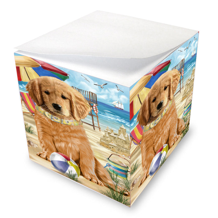 Pet Friendly Beach Golden Retriever Dog Note Cube NOC-DOTD-A57190