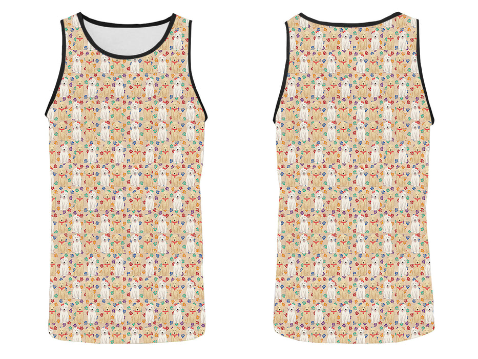 Rainbow Paw Print Goldendoodle Dogs Red All Over Print   Men's Tank Top