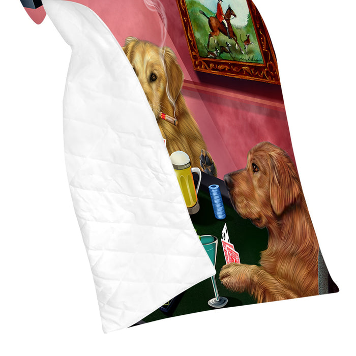 Home of  Golden Retriever Dogs Playing Poker Quilt