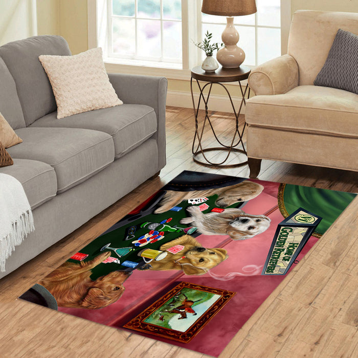 Home of  Golden Retriever Dogs Playing Poker Area Rug