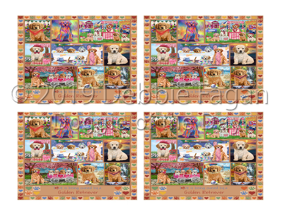 Love is Being Owned Golden Retriever Dog Beige Placemat