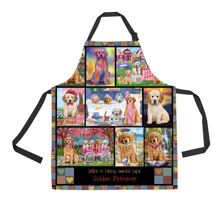 Love is Being Owned Golden Retriever Dog Grey Apron