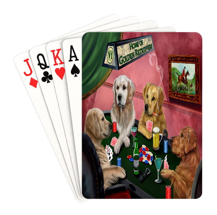 Home of Golden Retriever Dogs Playing Poker Playing Card Decks