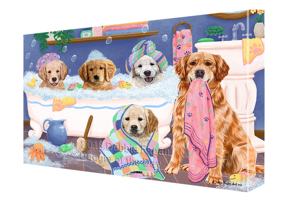 Rub A Dub Dogs In A Tub Golden Retrievers Dog Canvas Print Wall Art Décor CVS133334