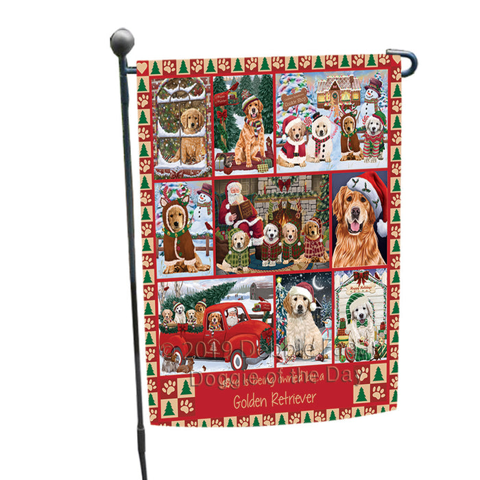 Love is Being Owned Christmas Golden Retriever Dogs Garden Flag GFLG65897