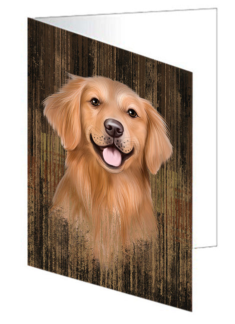 Rustic Golden Retriever Dog Handmade Artwork Assorted Pets Greeting Cards and Note Cards with Envelopes for All Occasions and Holiday Seasons GCD55748