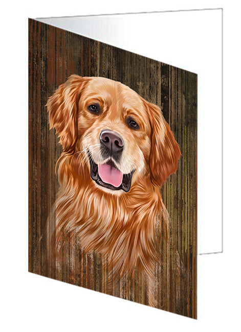 Rustic Golden Retriever Dog Handmade Artwork Assorted Pets Greeting Cards and Note Cards with Envelopes for All Occasions and Holiday Seasons GCD55280