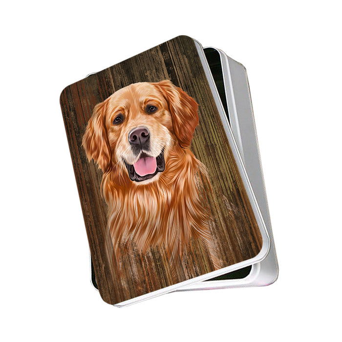 Rustic Golden Retriever Dog Photo Storage Tin PITN50417