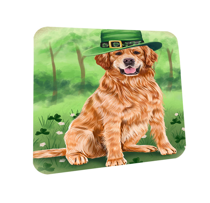 St. Patricks Day Irish Portrait Golden Retriever Dog Coasters Set of 4 CST48765