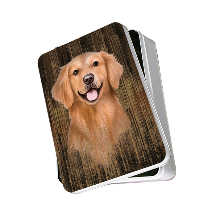 Rustic Golden Retriever Dog Photo Storage Tin PITN50567