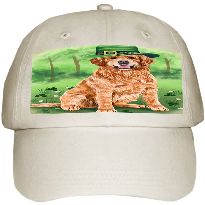 St. Patricks Day Irish Portrait Golden Retriever Dog Ball Hat Cap HAT50151