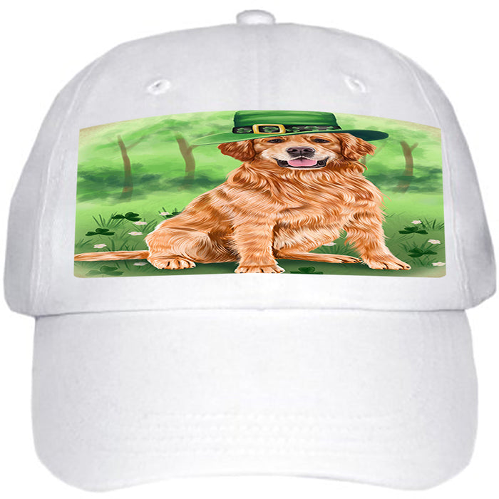 St. Patricks Day Irish Portrait Golden Retriever Dog Ball Hat Cap HAT50151
