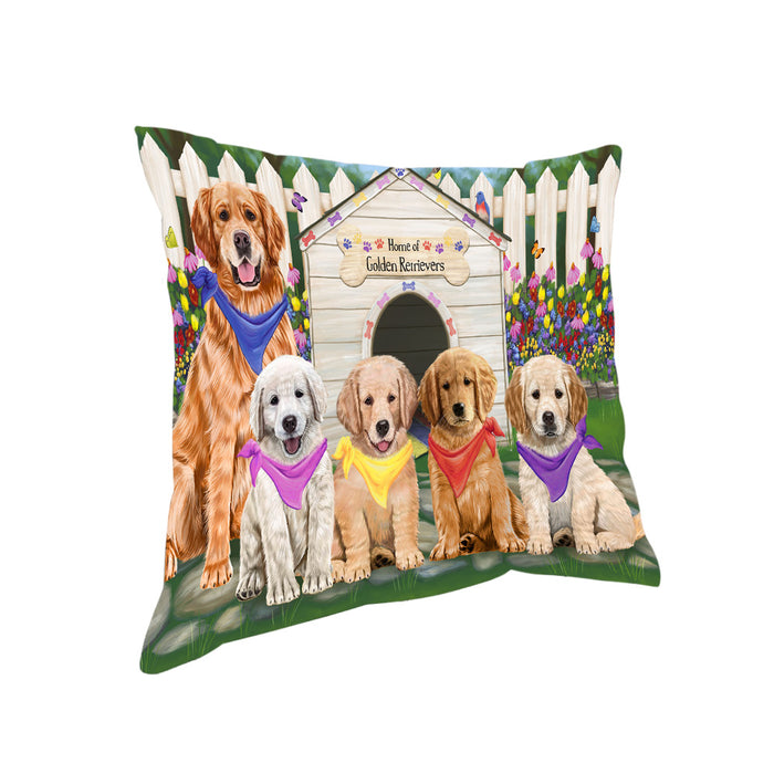 Spring Dog House Golden Retriever Dog Pillow PIL55384