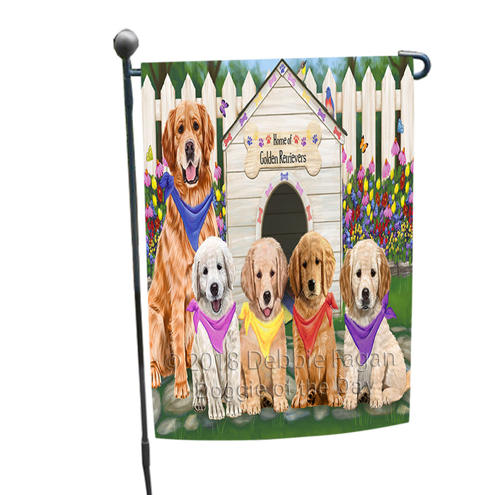 Spring Floral Golden Retriever Dog Garden Flag GFLG49711