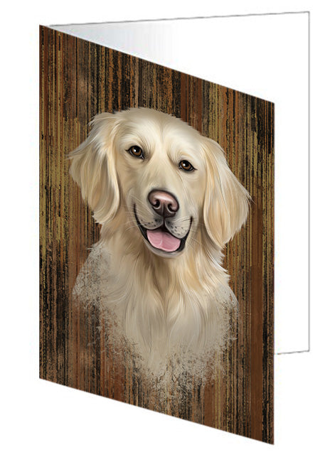 Rustic Golden Retriever Dog Handmade Artwork Assorted Pets Greeting Cards and Note Cards with Envelopes for All Occasions and Holiday Seasons GCD55751