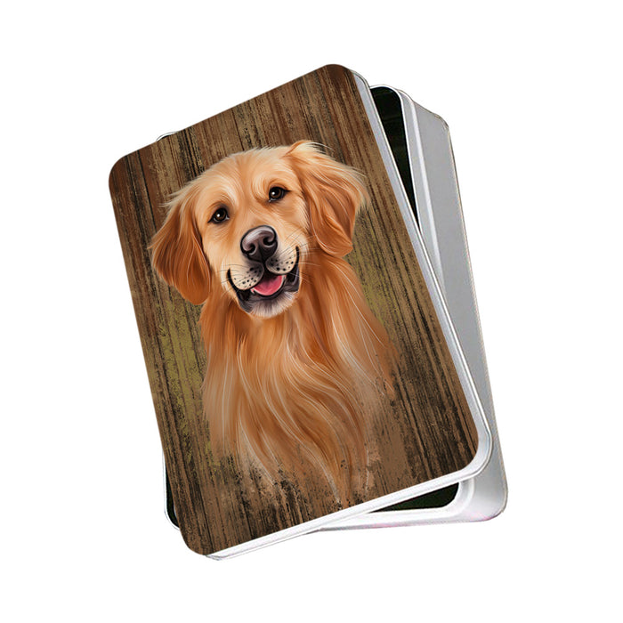 Rustic Golden Retriever Dog Photo Storage Tin PITN50569