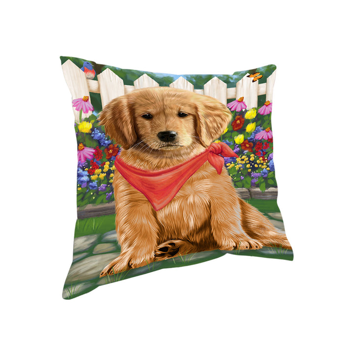 Spring Floral Golden Retriever Dog Pillow PIL55388