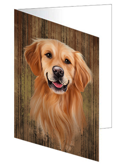 Rustic Golden Retriever Dog Handmade Artwork Assorted Pets Greeting Cards and Note Cards with Envelopes for All Occasions and Holiday Seasons GCD55754