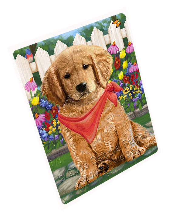 Spring Floral Golden Retriever Dog Large Refrigerator / Dishwasher Magnet RMAG59034