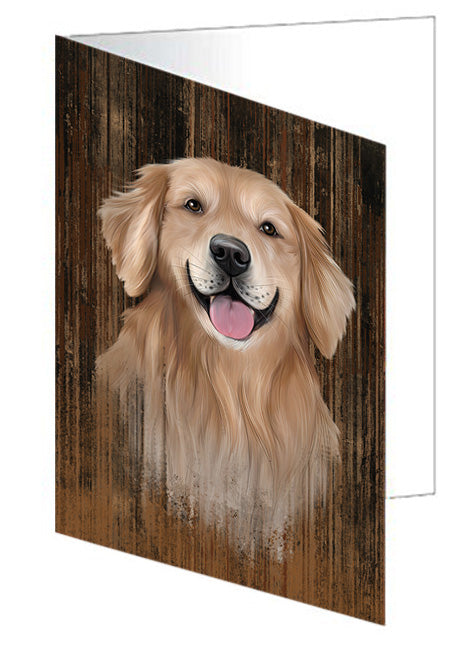Rustic Golden Retriever Dog Handmade Artwork Assorted Pets Greeting Cards and Note Cards with Envelopes for All Occasions and Holiday Seasons GCD55757