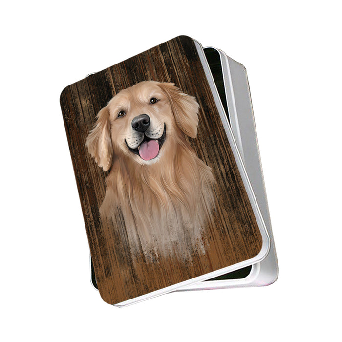 Rustic Golden Retriever Dog Photo Storage Tin PITN50570