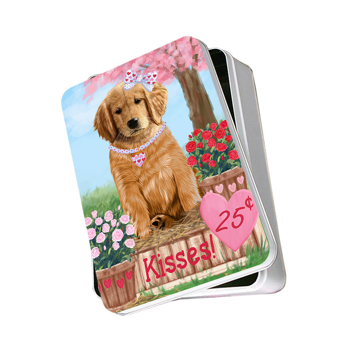 Rosie 25 Cent Kisses Golden Retriever Dog Photo Storage Tin PITN55813