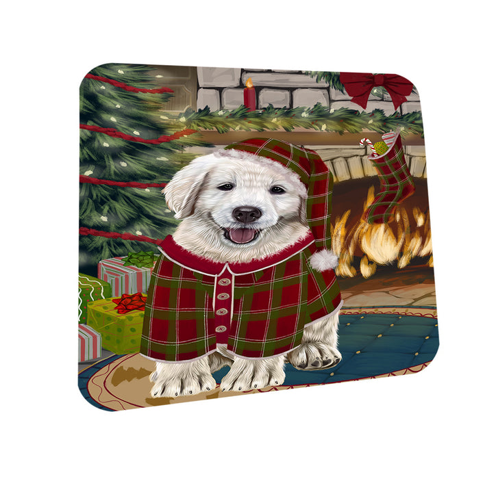 The Stocking was Hung Golden Retriever Dog Coasters Set of 4 CST55270