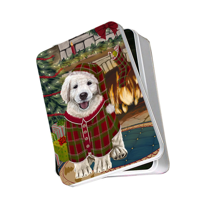 The Stocking was Hung Golden Retriever Dog Photo Storage Tin PITN55255