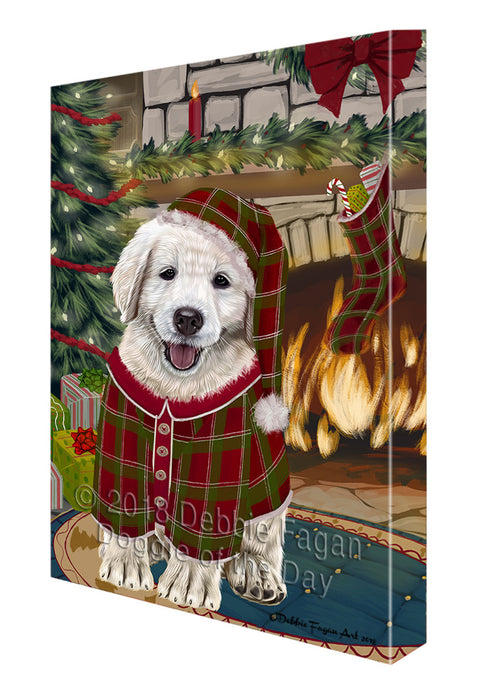 The Stocking was Hung Golden Retriever Dog Canvas Print Wall Art Décor CVS117737