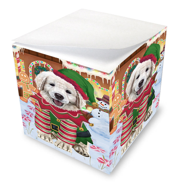 Christmas Gingerbread House Candyfest Golden Retriever Dog Note Cube NOC54410