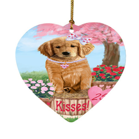 Rosie 25 Cent Kisses Golden Retriever Dog Heart Christmas Ornament HPOR56226