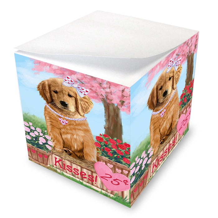 Rosie 25 Cent Kisses Golden Retriever Dog Note Cube NOC53942