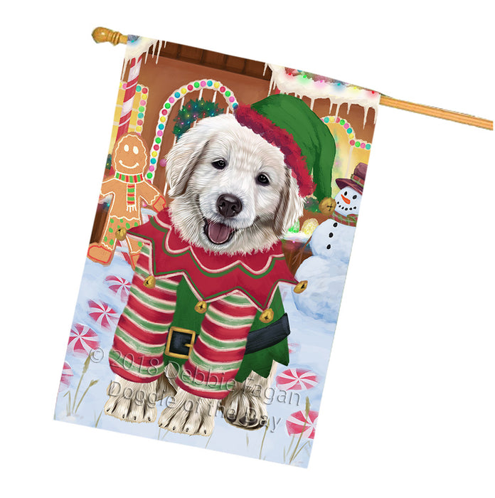 Christmas Gingerbread House Candyfest Golden Retriever Dog House Flag FLG57022
