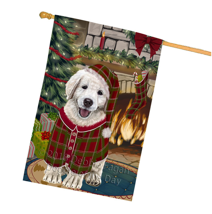 The Stocking was Hung Golden Retriever Dog House Flag FLG55741