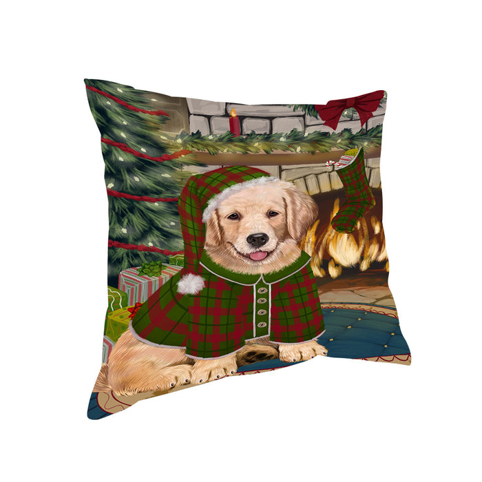 The Stocking was Hung Golden Retriever Dog Pillow PIL70180