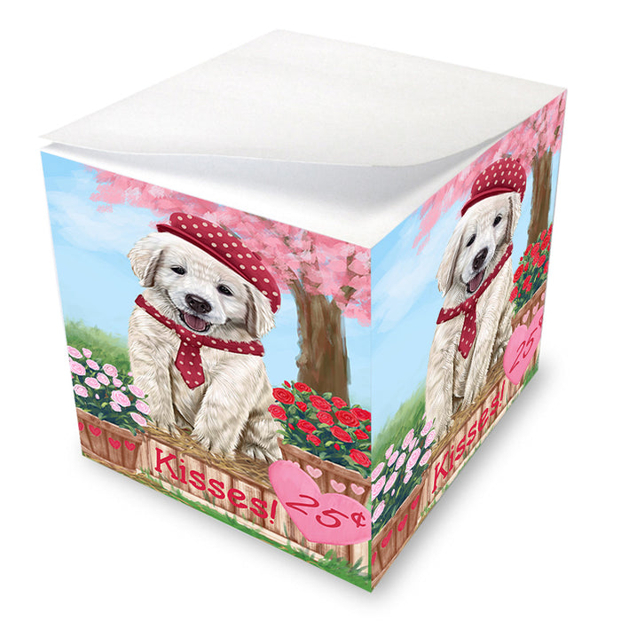Rosie 25 Cent Kisses Golden Retriever Dog Note Cube NOC53943