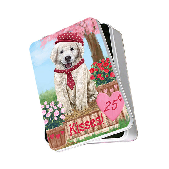 Rosie 25 Cent Kisses Golden Retriever Dog Photo Storage Tin PITN55814