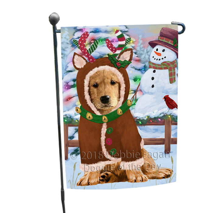 Christmas Gingerbread House Candyfest Golden Retriever Dog Garden Flag GFLG56887