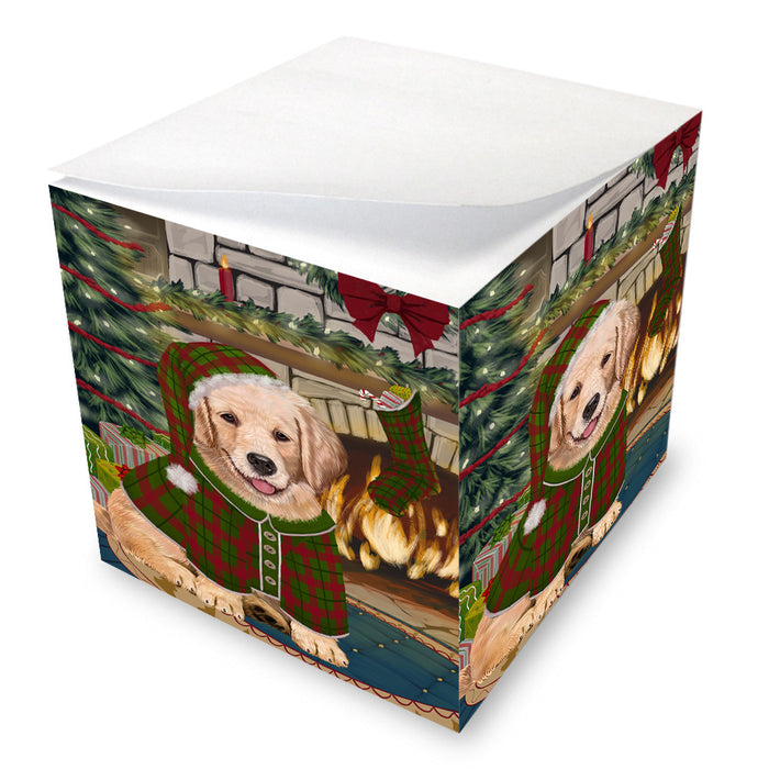 The Stocking was Hung Golden Retriever Dog Note Cube NOC53659