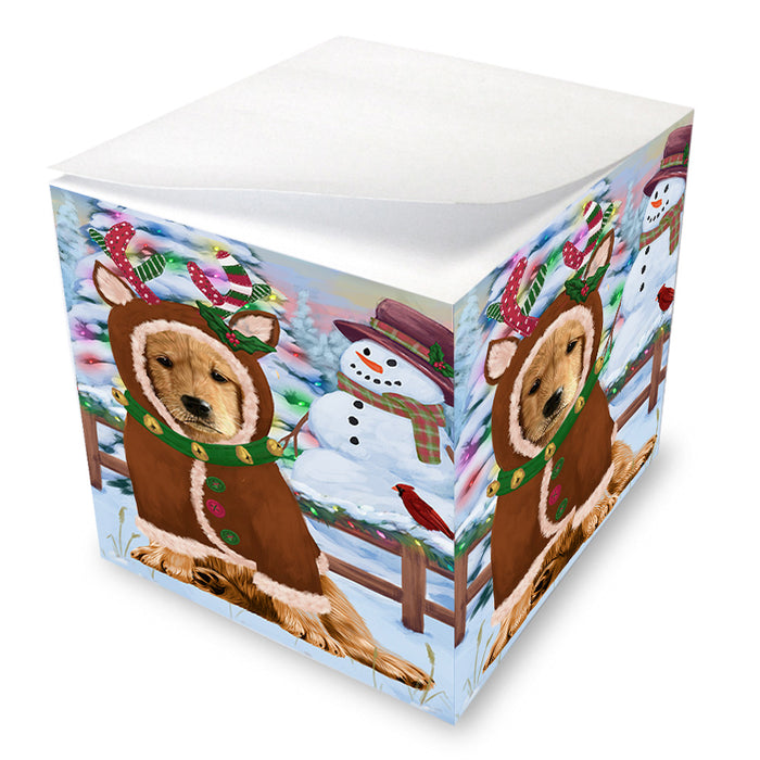 Christmas Gingerbread House Candyfest Golden Retriever Dog Note Cube NOC54411