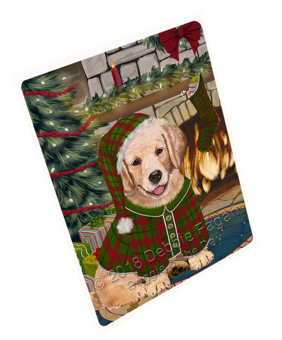 The Stocking was Hung Golden Retriever Dog Magnet MAG71076 (Small 5.5" x 4.25")