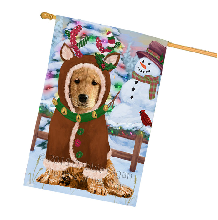 Christmas Gingerbread House Candyfest Golden Retriever Dog House Flag FLG57023