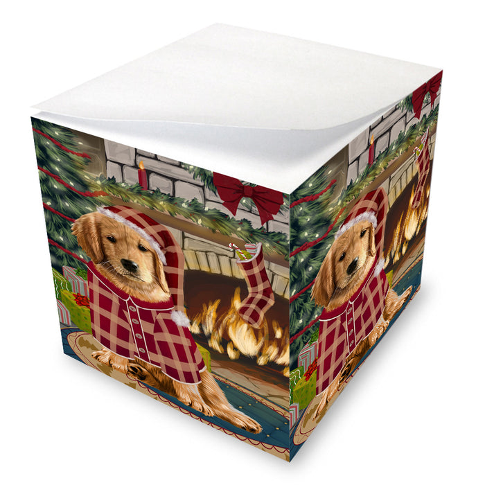 The Stocking was Hung Golden Retriever Dog Note Cube NOC53660
