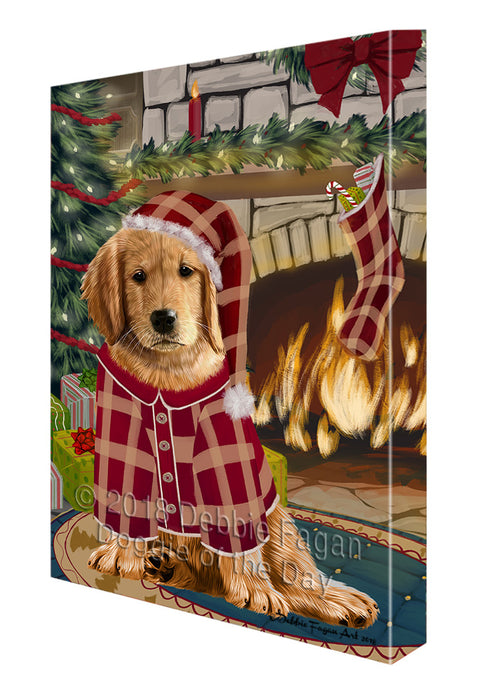 The Stocking was Hung Golden Retriever Dog Canvas Print Wall Art Décor CVS117755