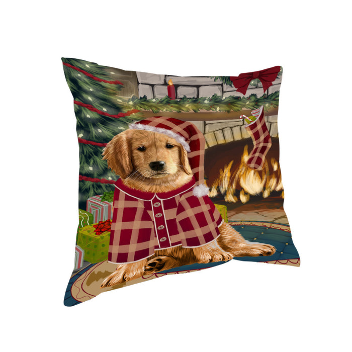 The Stocking was Hung Golden Retriever Dog Pillow PIL70184