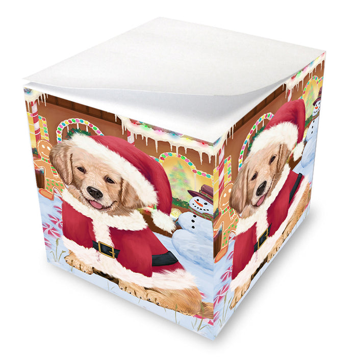 Christmas Gingerbread House Candyfest Golden Retriever Dog Note Cube NOC54412