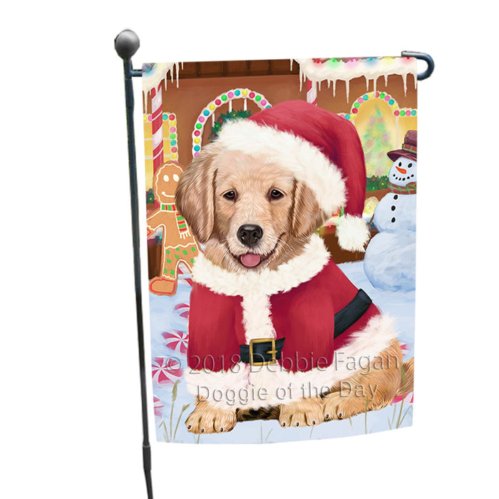 Christmas Gingerbread House Candyfest Golden Retriever Dog Garden Flag GFLG56888