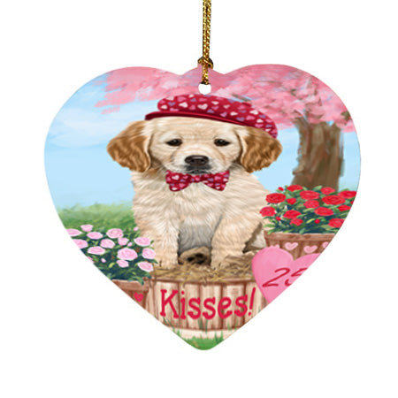 Rosie 25 Cent Kisses Golden Retriever Dog Heart Christmas Ornament HPOR56228